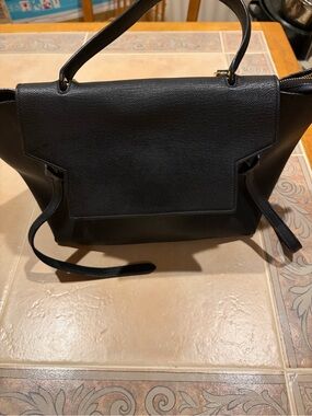 Celine Mini Belt Black Leather Bag with Gold Accent